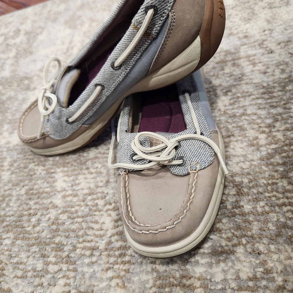 Sperry Women's Gray and Tan Flats
